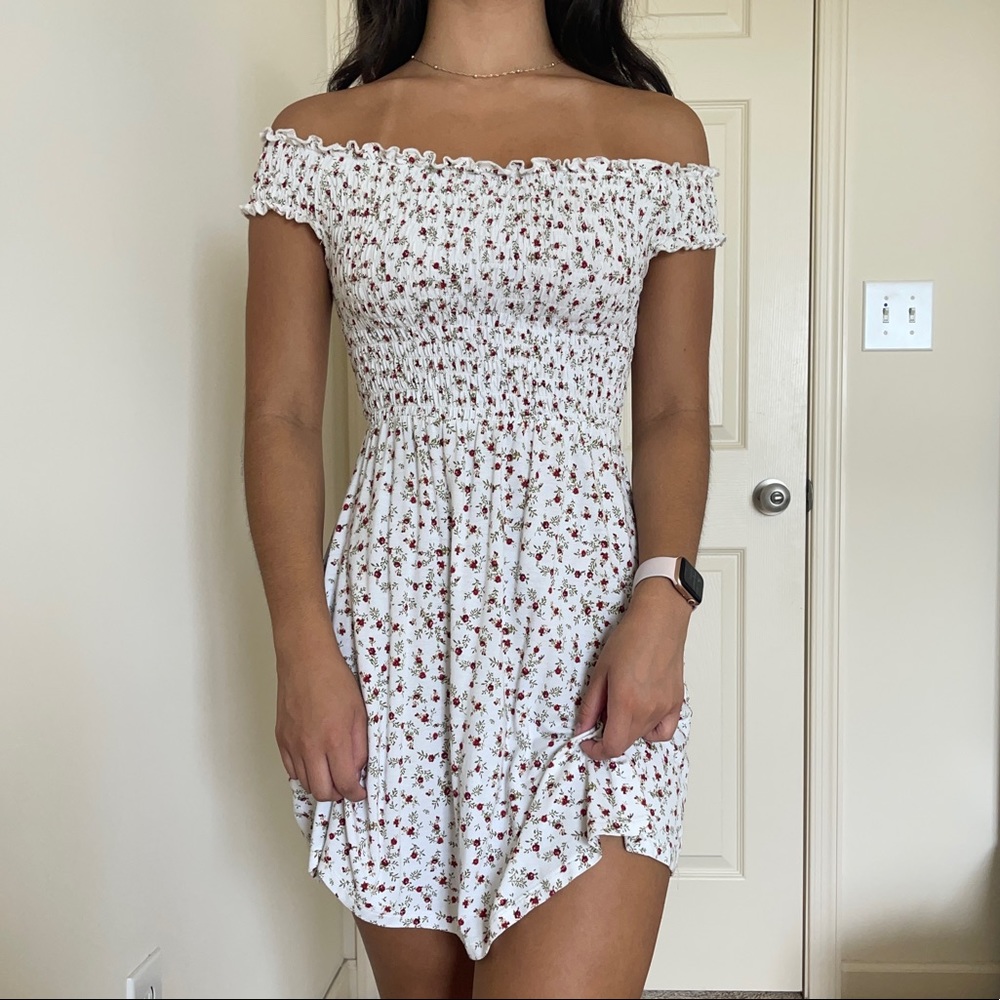 forever 21 floral off the shoulder dress